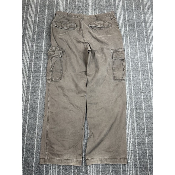 Old Navy Pants Mens 36x32 Brown Cargo Pockets Chino Y2K Baggy Wide Leg Loose Fit - Picture 2 of 10